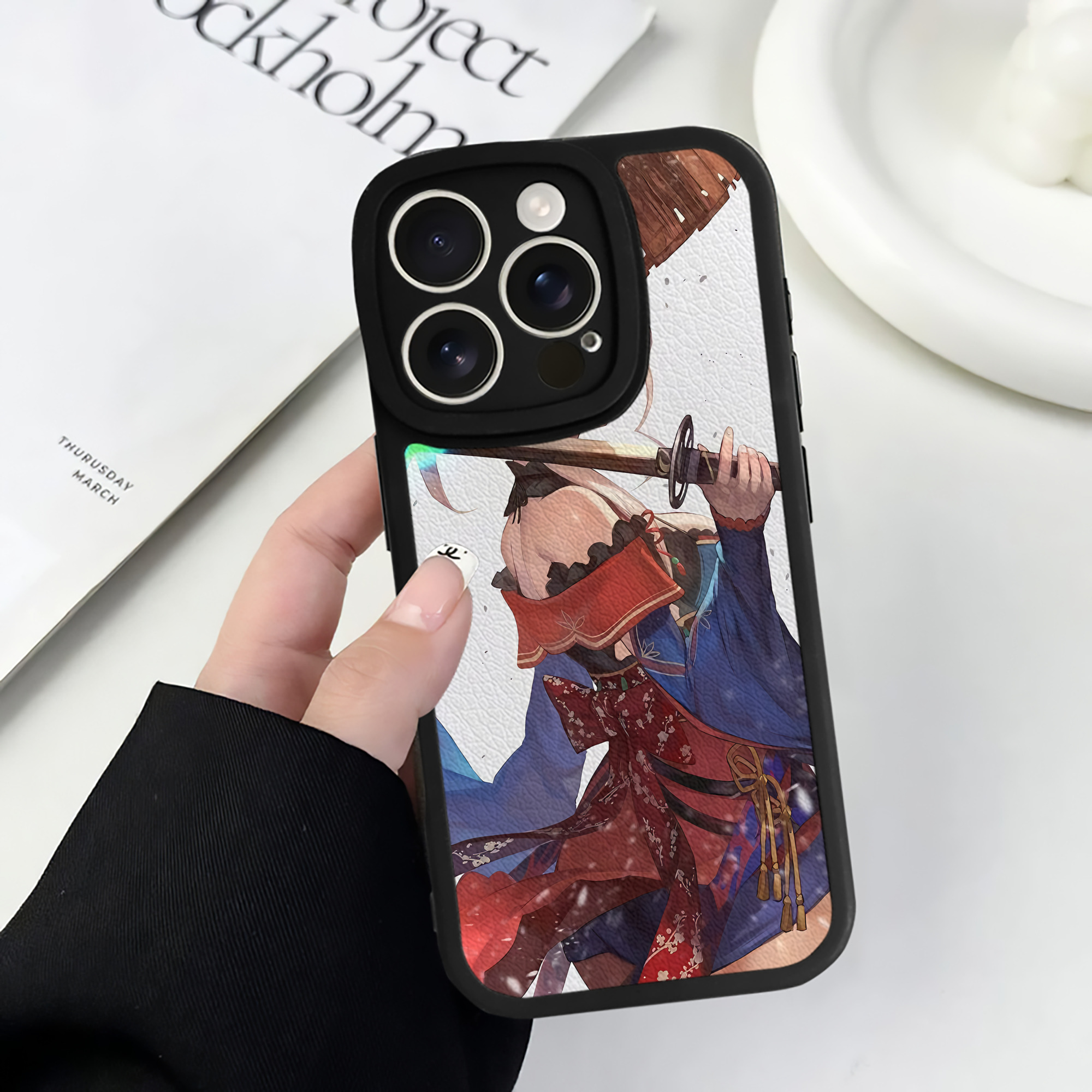 （画像用） 刀剣乱舞 Touken Ranbu 【iPhone 16シリーズ対応】シリコンスマホケース（レザー調） 材質：シリコン
